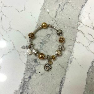 Pandora bracelet with charms